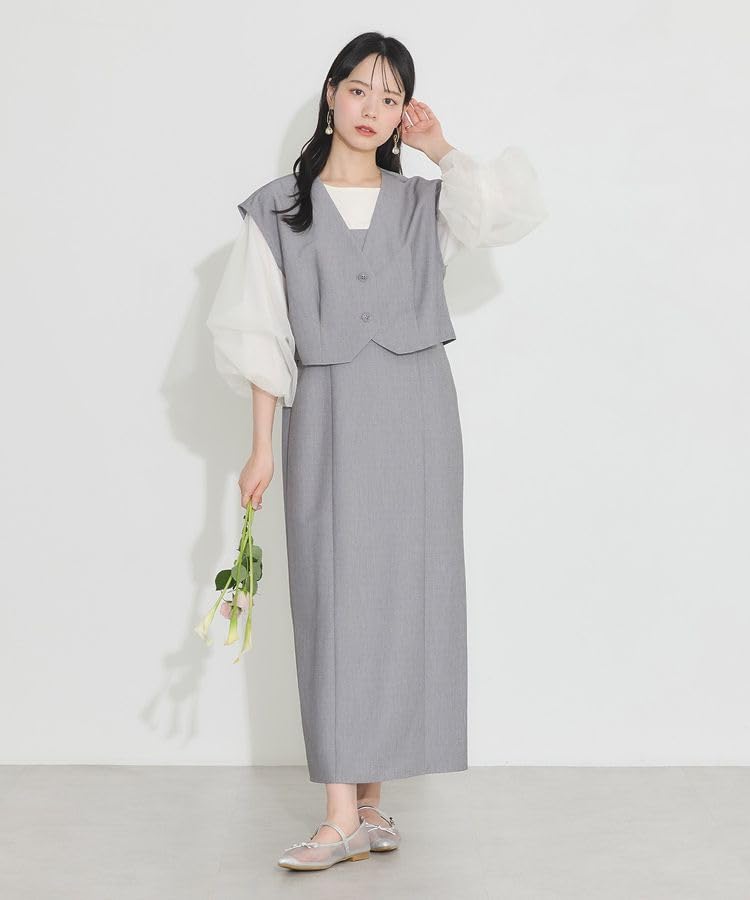 Music Casual Dress Set of Vest Gray [Earth & Ecology] 2, + Camisole, Women's,