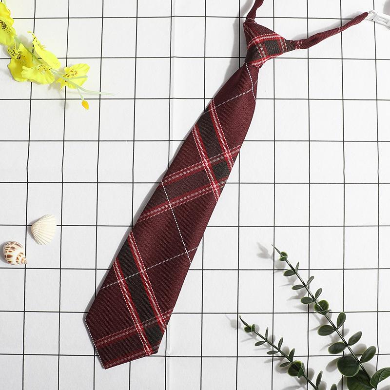 Jk Small Tie Female College Style Lazy Japanese Plaid Uniform Shirt Tie Student Ins Men'S And Women'S Short Styles Free Of Charge