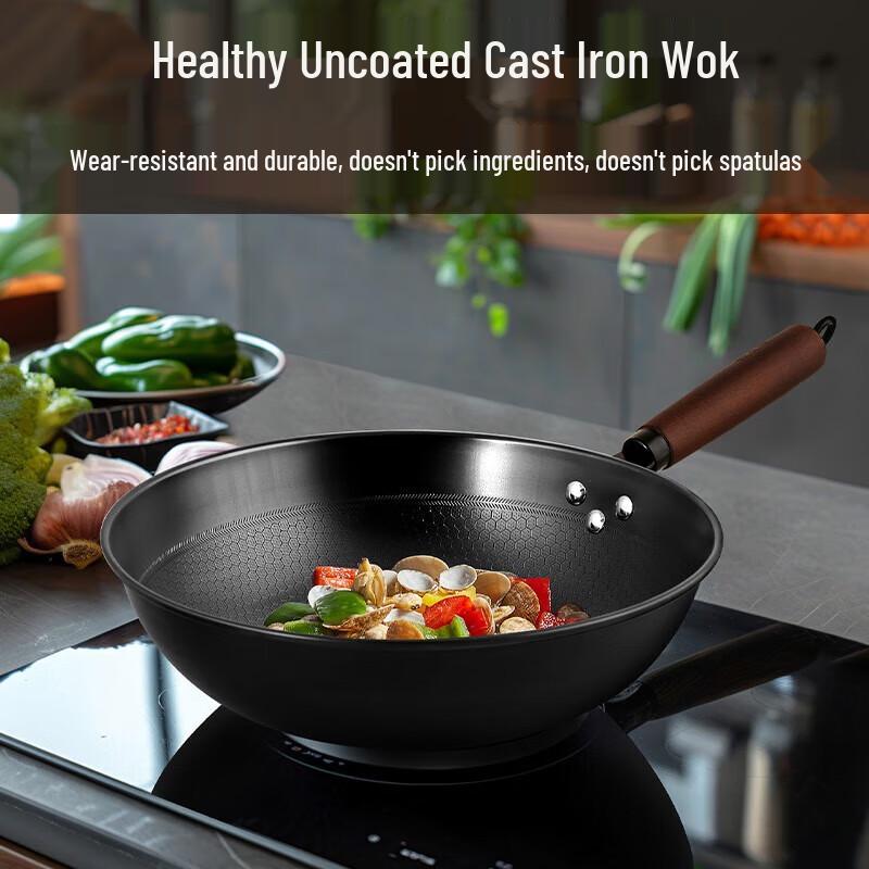 Chuda Huang 32cm Healthy Honeycomb Iron Wok