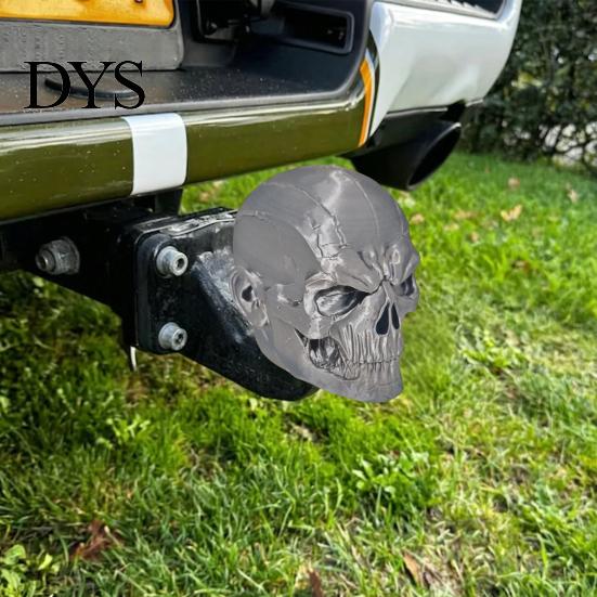 Část pro úpravu vozidla Kryt tažného zařízení Lebka, Univerzální tažná koule 3D tištěný Prachový Tvrdý Styl Krytka nářadí nákladního vozidla s texturou prasklin,