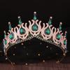 DIEZI 19 Colors Baroque Opal Crystal Tiara Crown For Women Girls Wedding Party Elegant Luxury Rhinestone Crown Hair Jewelry