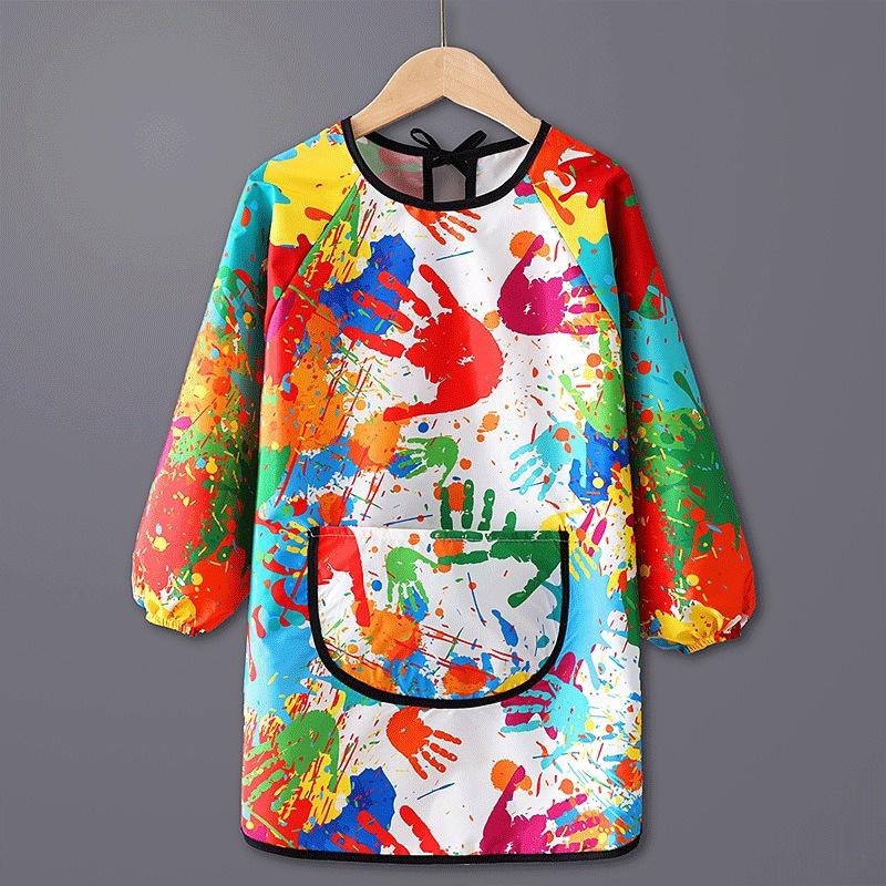 Paint Apron for Children Art Apron - Waterproof Long Sleeved Cover Children's Apron, Childrens Drawing Kindergarten WQ005