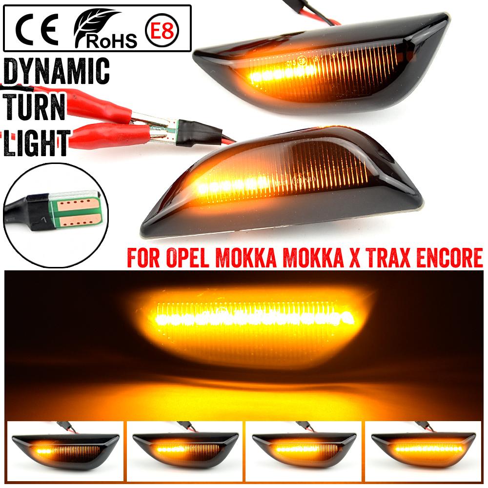 

LED Dynamic Flashing Water Blinker Indicator Turn Signal Side Marker Light For Opel Mokka X For Chevrolet Trax For Buick Encore димчастий чорний колір