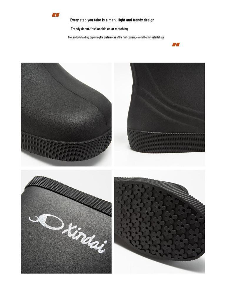 Trendige Damen- & Herren-Halbrohr-Wasserdichte Rutschfeste Regenstiefel - Verschleißfeste Gummischuhe für Arbeit & Autowäsche
