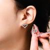 Elegant S925 Sterling Silver Moissanite Heart Stud Earrings for Women - Fashionable, Versatile, and Luxurious Heart-Shaped Jewelry.