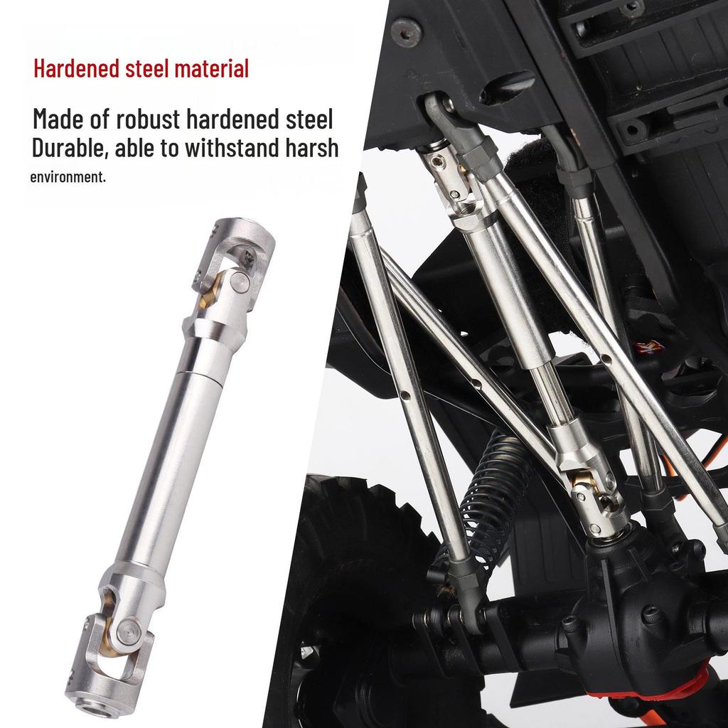 Stainless Steel Universal Joint Drive Shaft 66-196mm for 1/18-1/8 Model Car Crawler - In Stock