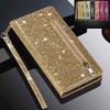 Glitter Luminous Zipper Wallet Fall Proof Flip All-inclusive Case For iPhone 17 Pro Max Air 16 E 15 14 Plus 13 12 Mini 11 XSMax