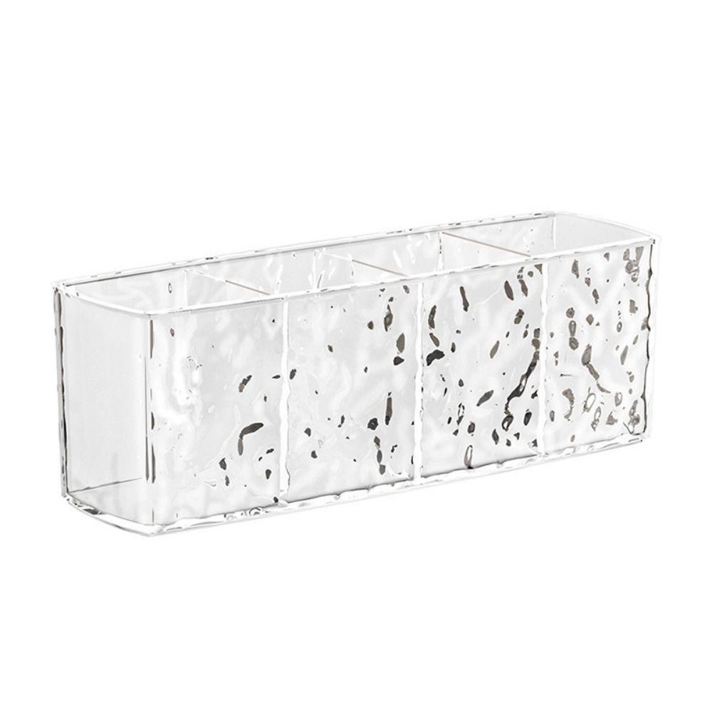 Transparent Makeup Brush Holder Large Capacity Lipstick Eyebrow Pencil Organizer  for Home Office прозрачный