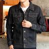 Denim Plus Sizes [ODFMCE] Men's Jacket, Autumn, Cotton, Casual, Stylish, (JP, Alphabet, 2XL, Black)