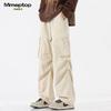 MMOPTOP Cotton Casual Pants for Men, Spring And Summer American Retro High Street Paratrooper Cargo Pants 8381 Off-White L
