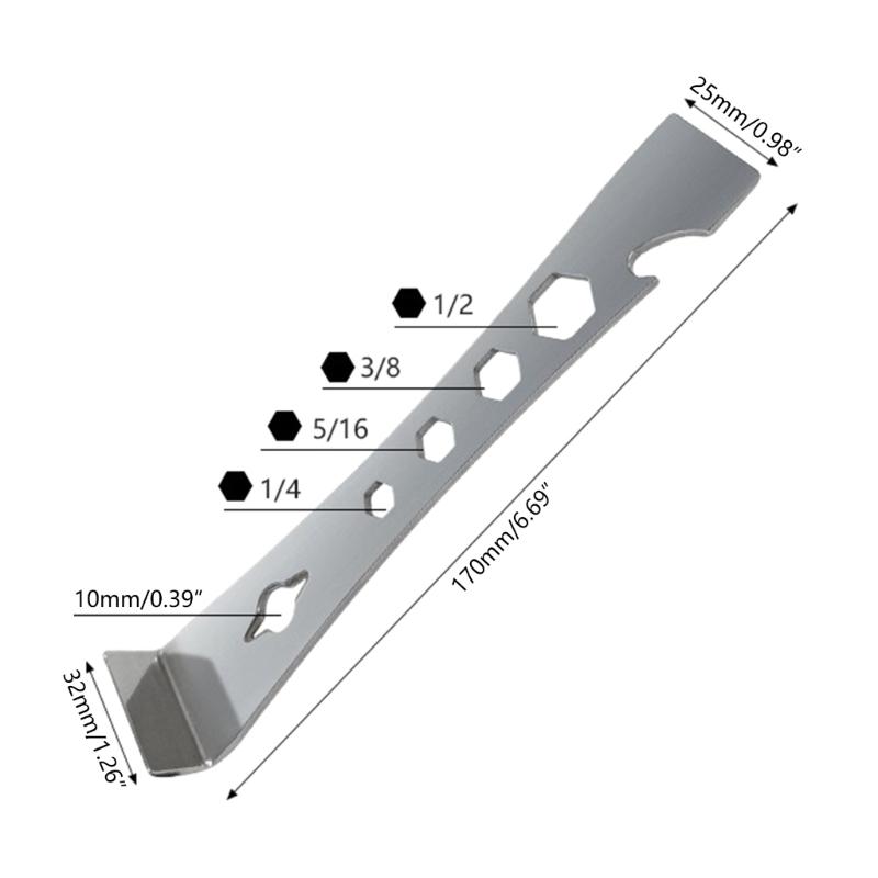 Pry Bar , StainlessSteel  Flat Bar Crowbars, HexWrench, Small Pry Bar,7inch CrowBars Molding, Scrapers, Nail,Puller