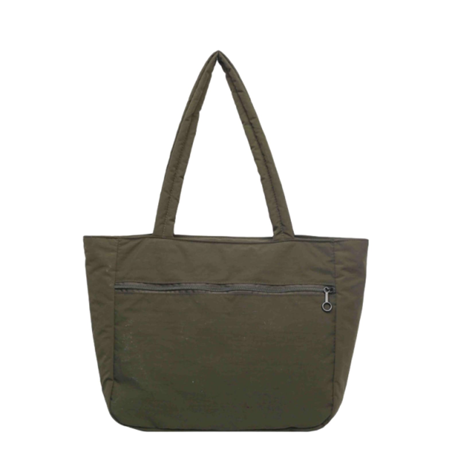 

[zuevichn] Women s Tote Bag, Nylon, Water-Repellent, Shoulder Bag with Zipper, Lightweight, Large Capacity, Mother s Bag, Plain, Simple, Casual,