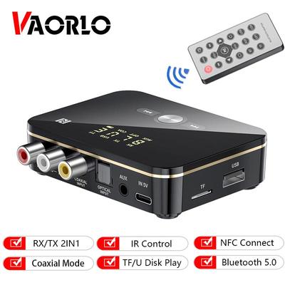 VAORLO NFC 2v1 přijímač Vysílač Bezdrátový audio adaptér TF USB Play Stereo Vstup Pro sluchátka TV PC S koaxiálním AUX 3,5MM Jack