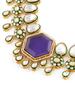 Purple Stone Green Meenakari Austrian Diamonds Necklace & Earring Set For Women