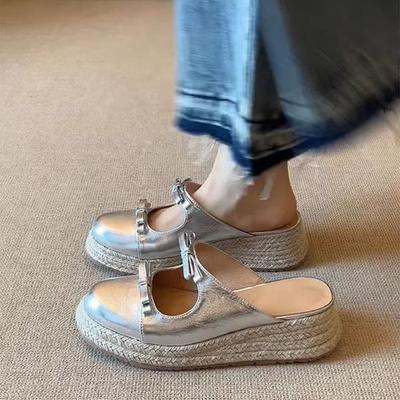 Weiche Lederversion~ Schleife dicksohlige erhöhende Halbschuhe Damen 2025 neu lässig vielseitig flache Mündung Ein-Pedal Einzelne Schuhe