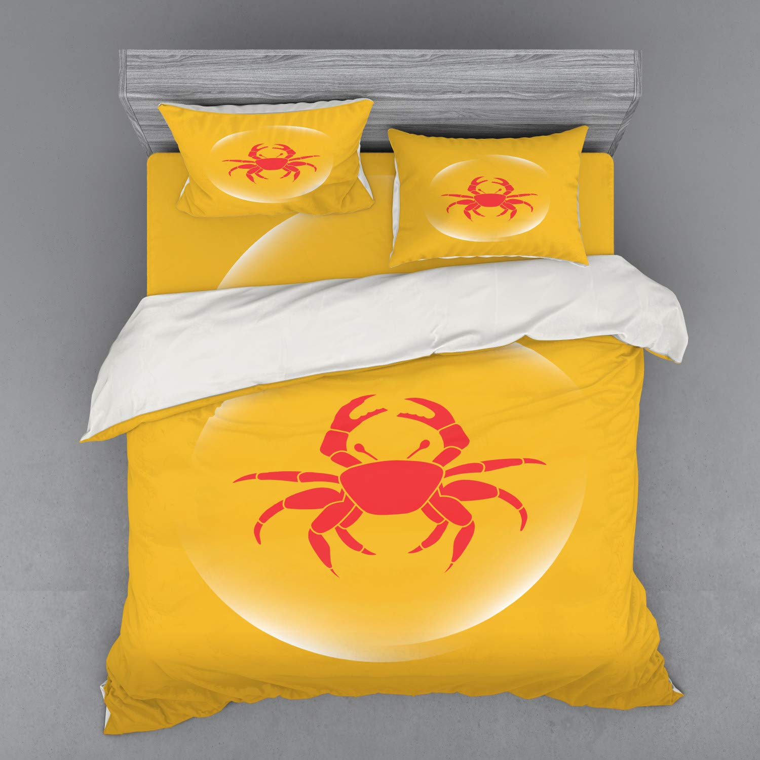 

Beach Theme Bedding Set For Kids Teens Queen Marine Themed Lightweight Duvet Covers Crab Bedspread Cover Room Decor No Comforter EU Single(135x200cm)