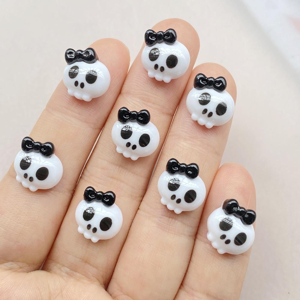 20Pcs Cute Cartoon Halloween cat, pumpkin, bat Nail Art Resin Designer Charms DIY Craft For Nail 3D Decorations Jewelry