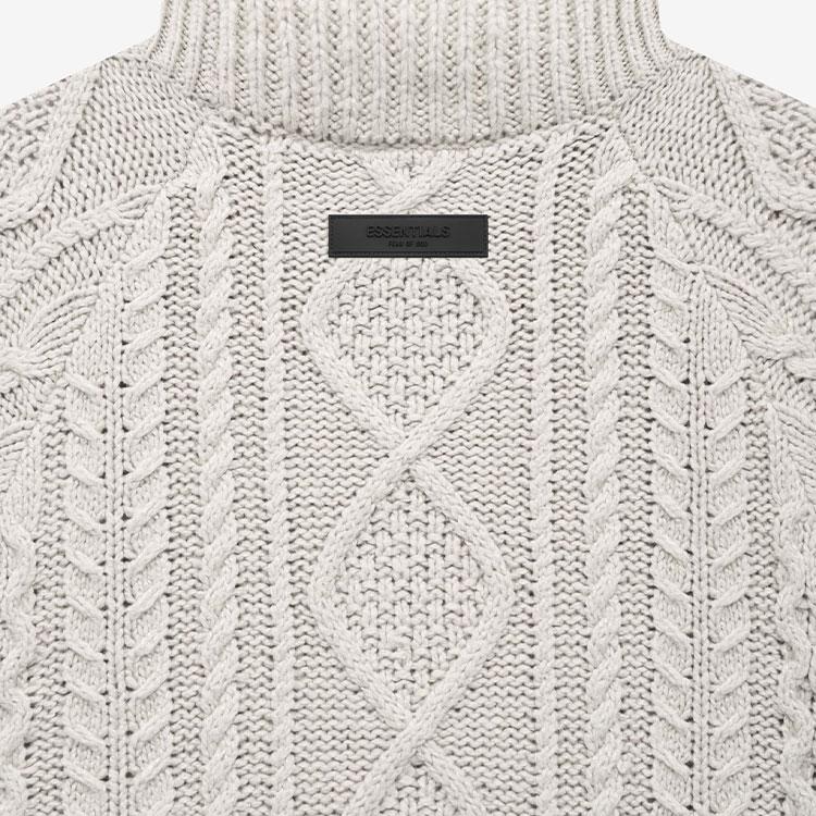 Fear of God Essentials Textured Solid High-Neck Long-Sleeve Pullover Knitwear Men Tops Wheat FOG-SS22-104