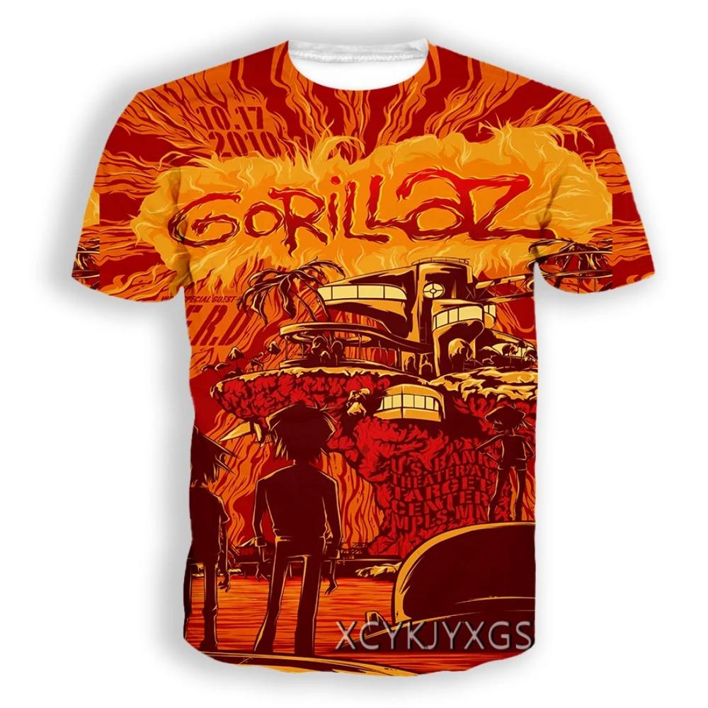 Rock Band Gorillaz 3d Printed T-shirt Men Women Fashion T-shirt Kids Hip Hop Tops Tees Punk Tshirt Graphic T Shirt Mens Clothing S