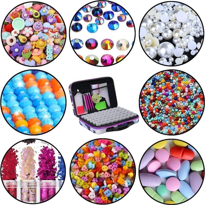 30/60/120/240 Grids Diamond Painting Storage Box Set Portable Bead Organizer with Tool Kit for DIY Craft Art Mosaic Artists