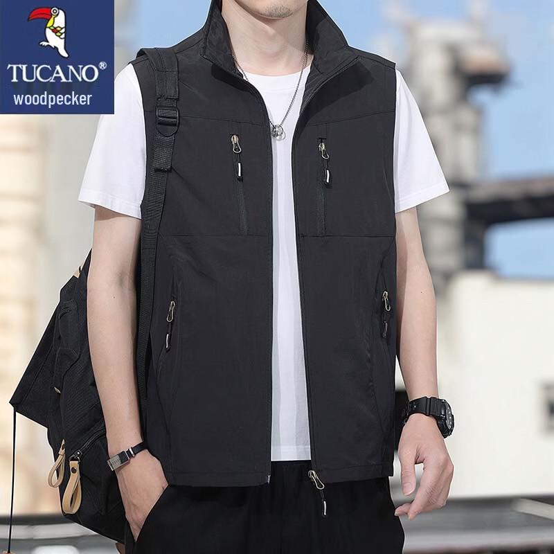 TUCANO Men s Summer Thin Sleeveless Multi-pocket Vest L