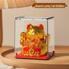Solar Mini Waving Cat Model - Automatic Shaking Hand Ornament for Office, Desk, Car, or Gift