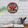 2D Flat, 1pc Toronto Canada Patriotic Flag Metal Wall Art - Retro Historic Buildings & Fireworks Sign with Maple Leaf Design, Durable Aluminum
