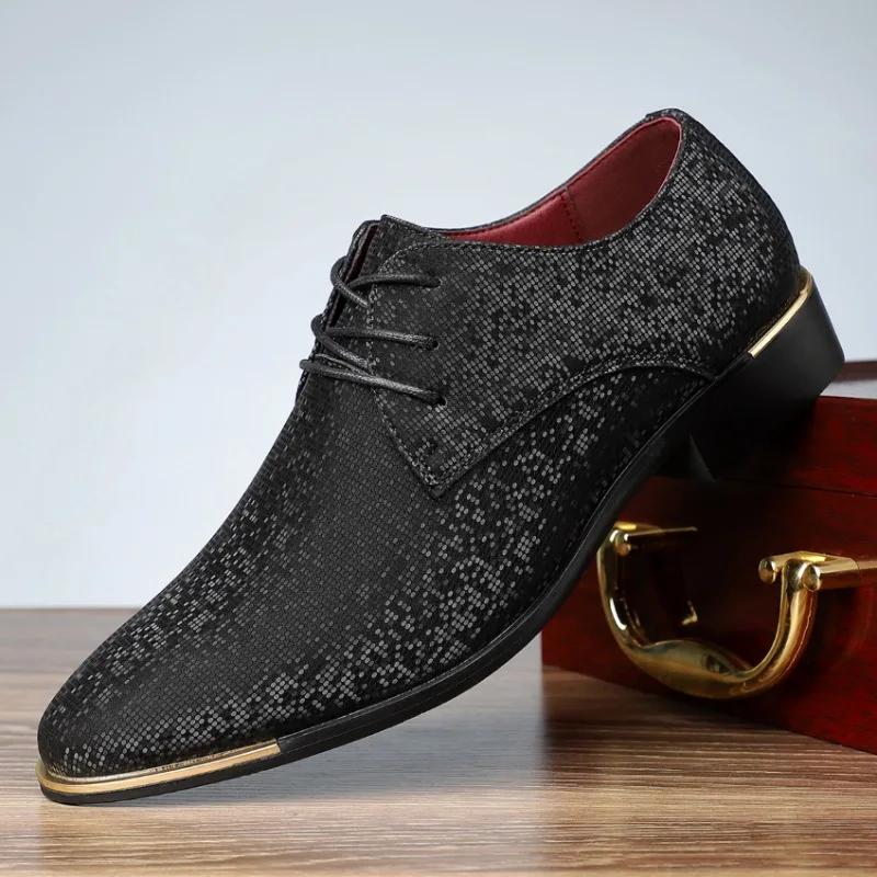 Luxury Fashion Designer New Men's Pointed Casual Shoes Men Man Male Formal Wedding Dress Homecoming Footwear Shoes for Men
