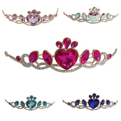 Princess Academy Style Multicolor Optional Crown Tiara Girls Barbie Anime Tiara Stage Performance Accessories