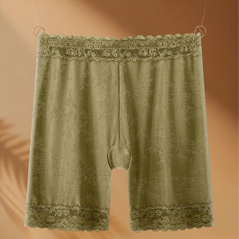 Plus Large Size Female Spring and Summer Lace Anti Wear High Waist Safety Leggings