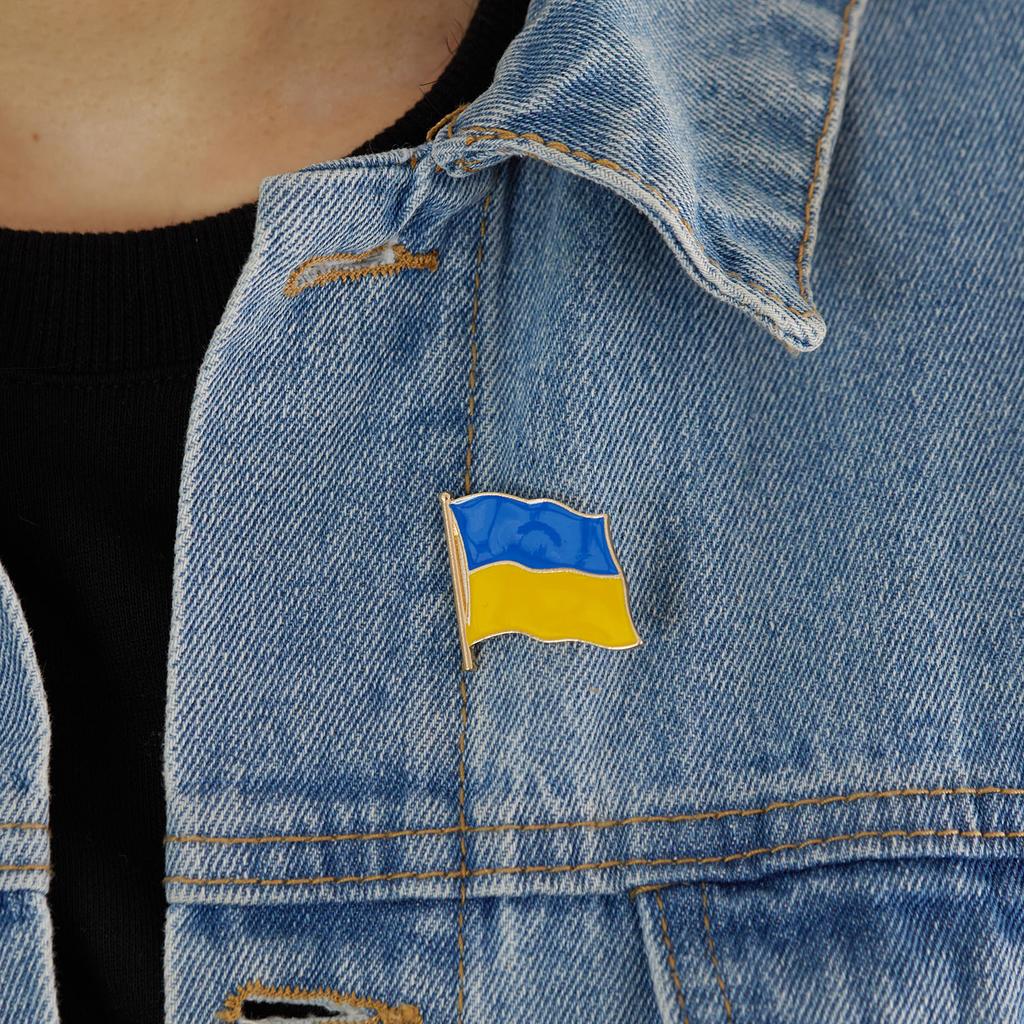 Ukraine EU USA Flag Lapel Pin Metal Badges National Rejuvenation In Ukraine Brooch Pins Cowboy Clothes Bag Pin Pride Accessories