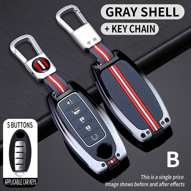 5 Button Zinc Alloy Car Key Case for Nissan Patrol Versa Maxima Altima Rogue Armada Sentra Murano Leaf Sunny X-Trail Qashqai