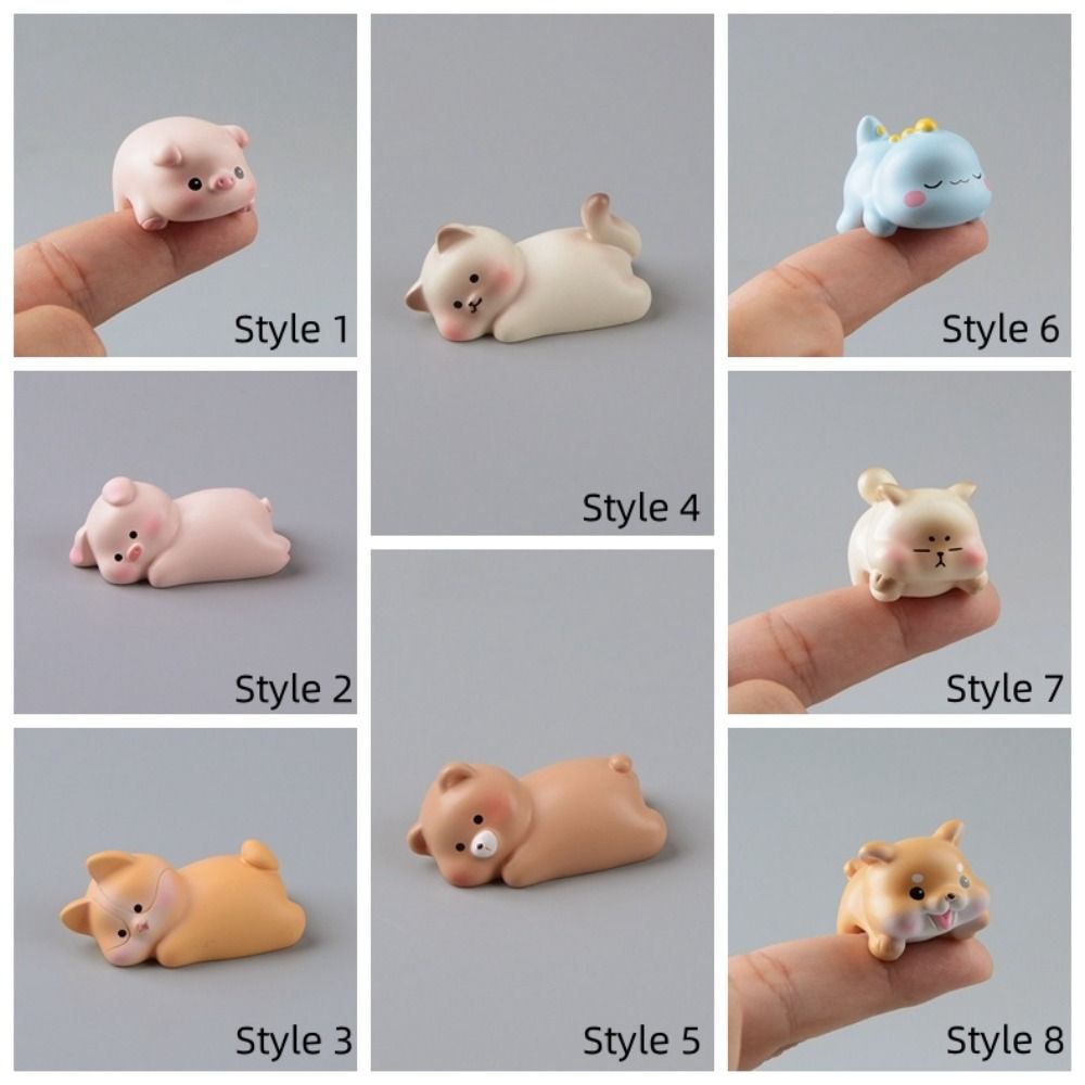 TV Screens Animal Ornament Model Desktop Edges Dog Cat Figurines  Car Interior Decoration