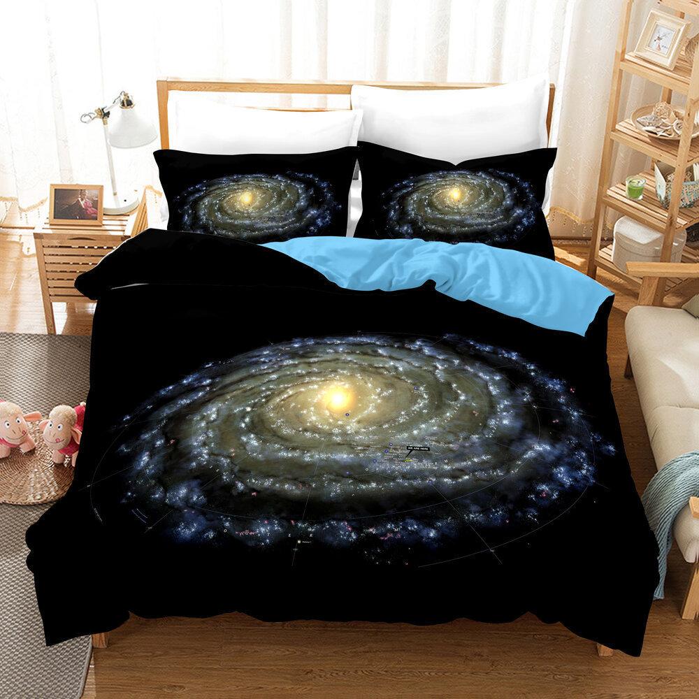 Thickened And Sanded, Three-Piece Quilt Cover Printing 3D Digital