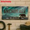 D Flat Printing Pc Anchorage Northern Lights Metal License PlateVintage Aluminum Sign Perfect for Nature Lodge