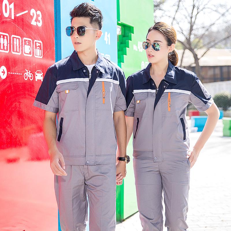 

Мужской дышащий комплект рабочей одежды с коротким рукавом - Летняя строительная одежда с защитой от пота 3XL