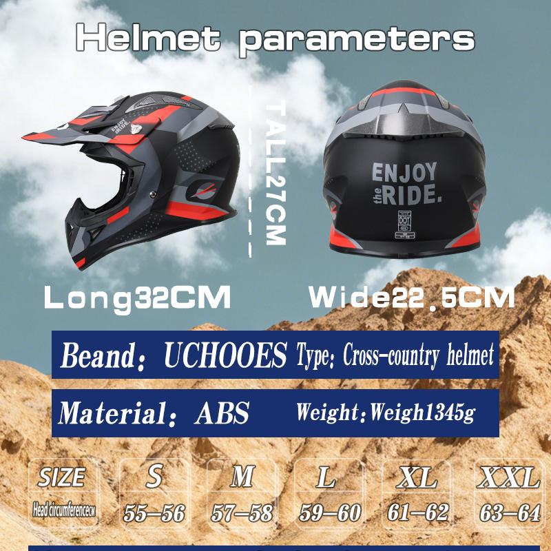 Uchoose High Quality Motorcycle Off Road Racing Helmet ATV Forest DH Mountain Bike Full Helmet DOT Approved Gift goggles