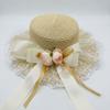 Breathable Lace Sunshade Cap Butterfly Knot Straw Beach Hat Fashion Summer Sun Hat  Outdoor