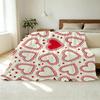 Heart Collection Flannel Throw Blanket Lightweight, Soft & Skin-Friendly Warm Blanket for Home, Couch, Window Sill, Ideal Valentine’s Day Gift.