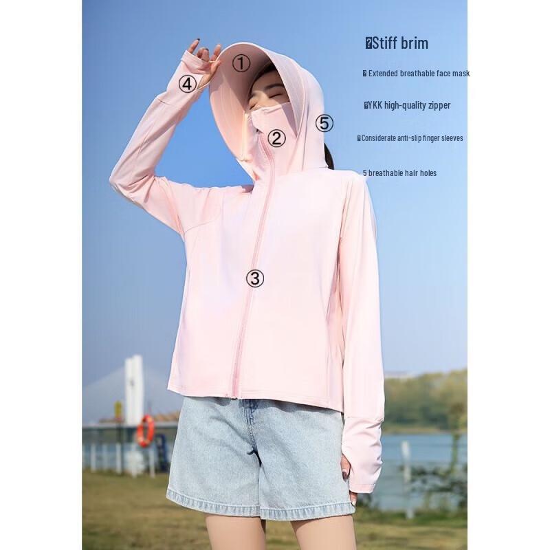 Beneunder UPF50+ Oddychająca kurtka z kapturem z lodowego jedwabiu chroniąca przed słońcem