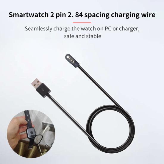 Watch Charging Cable Magnetic Safe PVC 2 Pin 2.84mm Seamlessly Fast Charger Cord Watch Accessories
