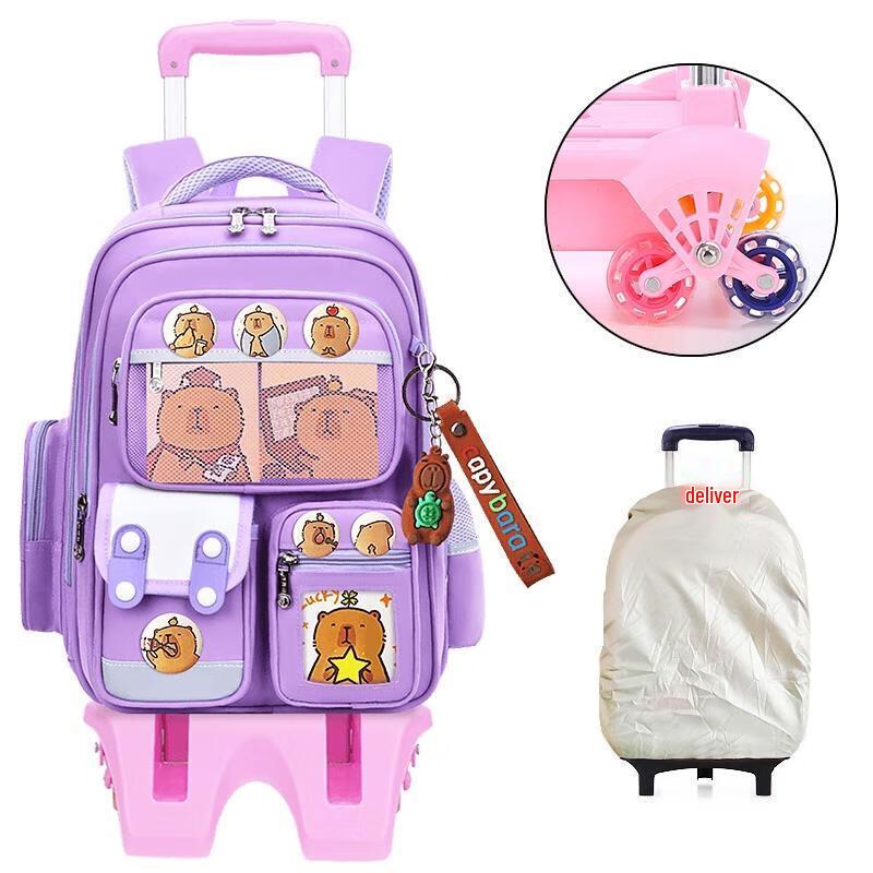 

MIAOQIAO 6-Wheel Rolling Student Backpack Small