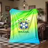 Brazil National Football Team Print Flannel Blanket Soft Warm Sofa Bed Throw Blanket For Home Office Bedroom