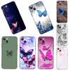 Cute Butterfly Phone Case For iPhone 16 15 13 12 11 14 Pro Max Plus Mini XR 16e Funda Silicone Back Cover
