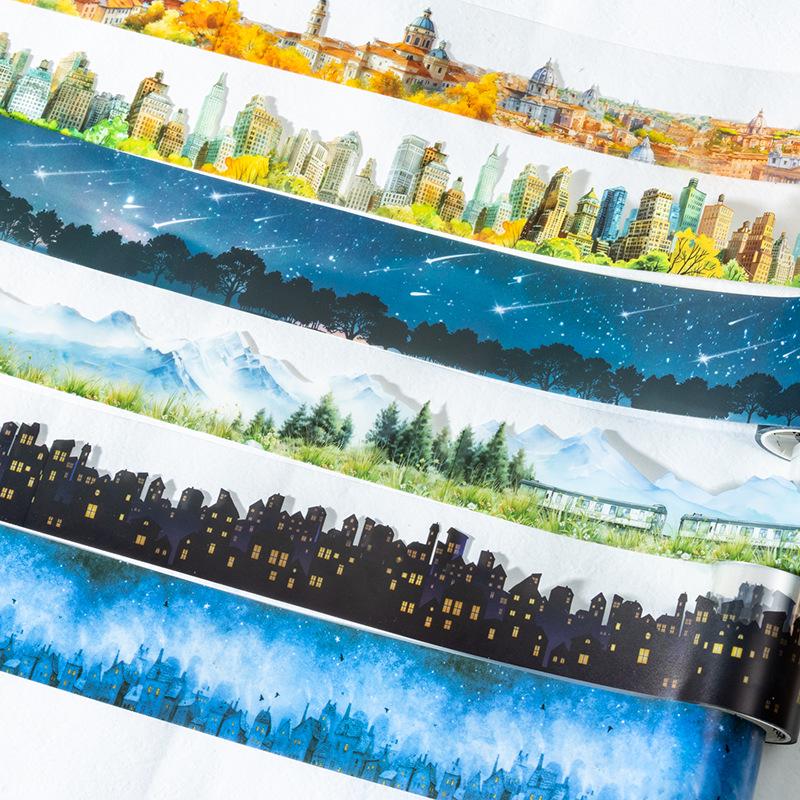 Endless Journey Scenic PET Tape: Travel, Mountains, Rivers, Meteorites Decor Stickers