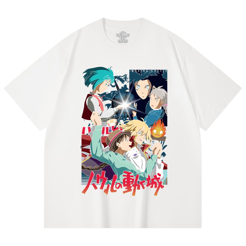 T-shirt Unisex Pesante 100% Cotone 230 g/m² Stampa Ghibli V2 Il Castello Errante