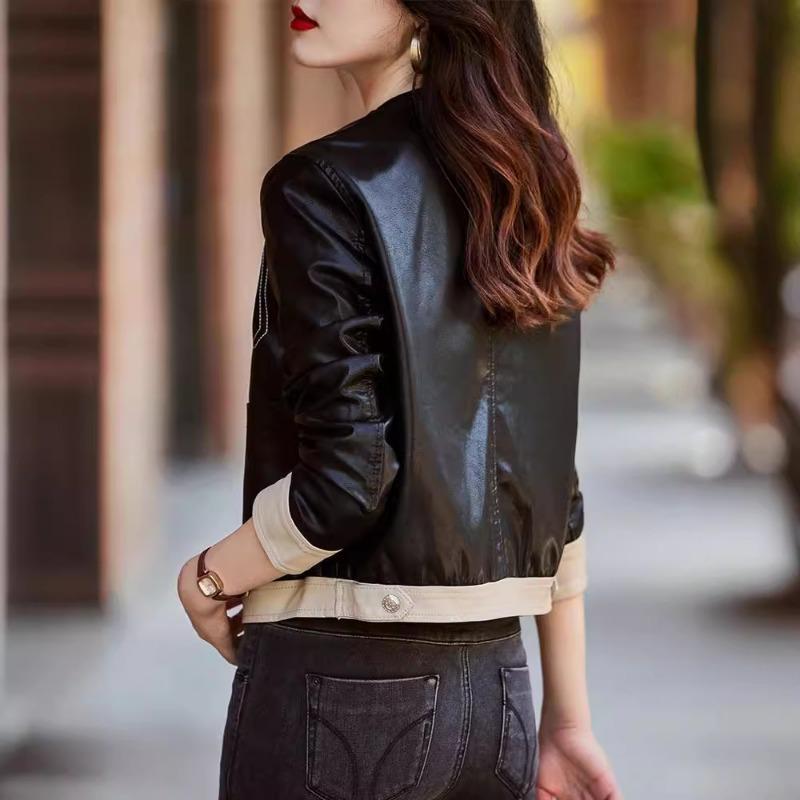 Women S Short Faux Leather Jacket Fashion Casual Outerwear