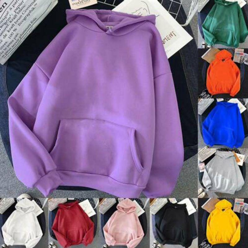 Hoodies Ladies Women Hooded Oversize Jumper Loose Long Sleeve Sweatshirts Plain