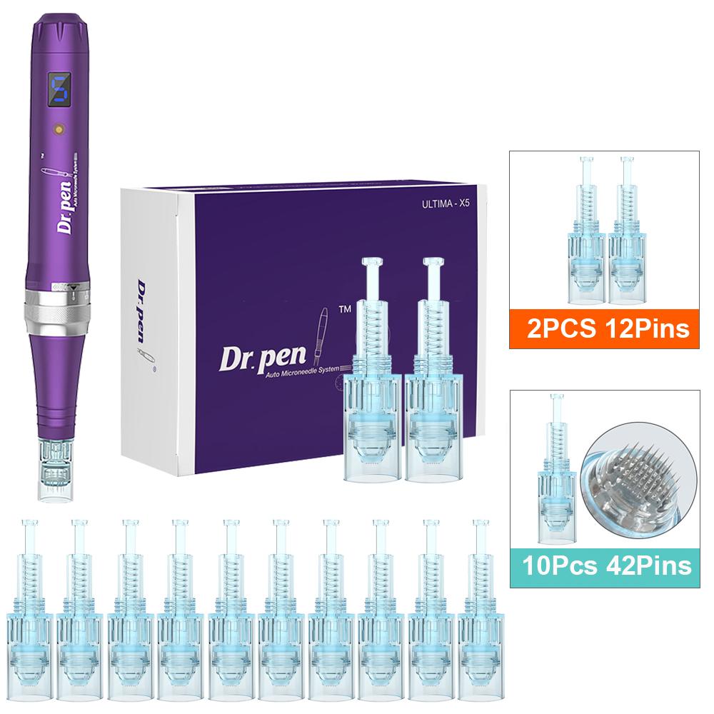 Dr.Pen X5 Wireless Derma Pen Microneedling Derma Rolling MTS Micro Needle Therapy System Skin Care Beauty Tool With 12Pcs Needles Cartridges