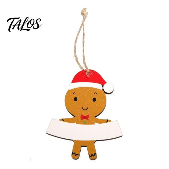 Reusable Festive Tree Accessories Christmas Wooden Ornament, Cute Bear Gingerbread Gnome Cat Dog Family Keepsake Gift Ideas Hanging Decorations